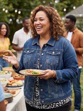 NWT Lane Bryant Size 28 Classic Denim Jacket in Medium Blue